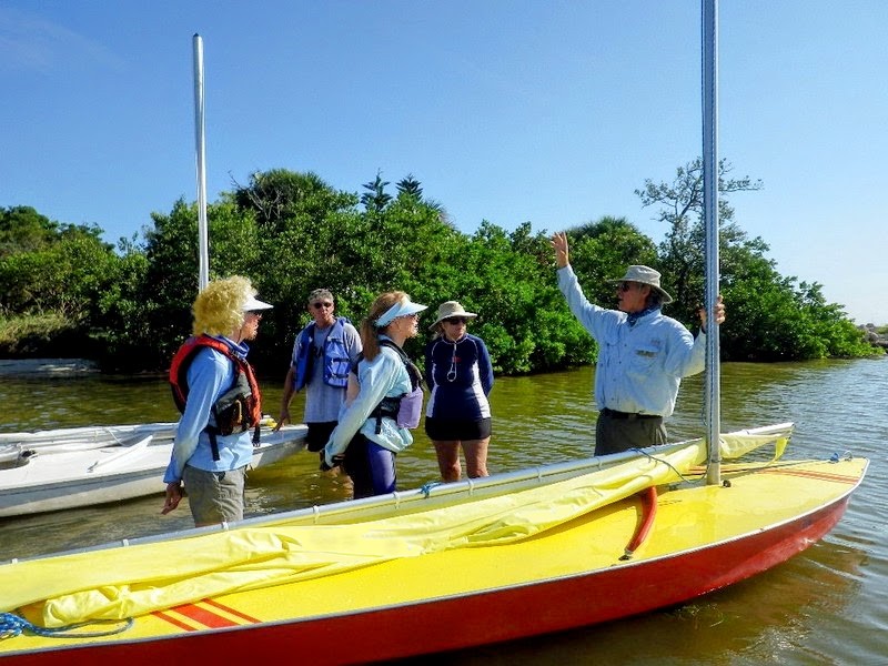 Captain Jay Winters teaching sailing on Sunfish Sailboats in Tampa Bay
